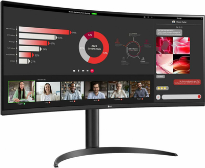 Monitor LG 34WR55QC B, 34", panoramik, i lakuar, i zi