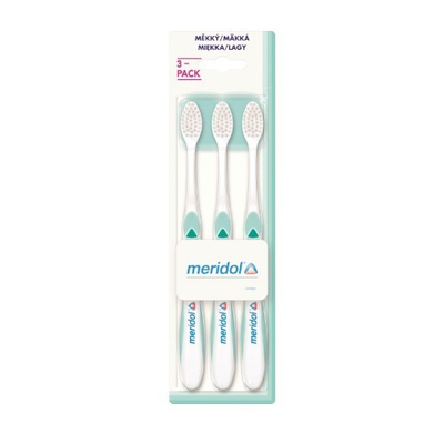 Set furçash dhëmbësh Meridol Soft, 3 copë, për dhëmbë të ndjeshëm