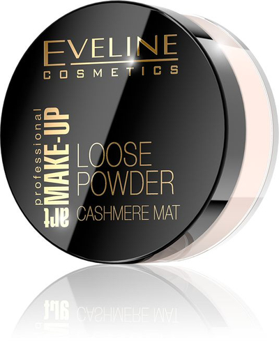 Pudër e lirshme Eveline Cosmetics Cashmere Mat 01 Transparent, 20g, transparente