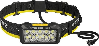 Llambë koke pune Nitecore HU2000, 2000 lumens, USB C, e zezë