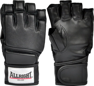 Doreza MMA Allright Velcro 3035, madhësia XL, lëkurë natyrale, të zeza