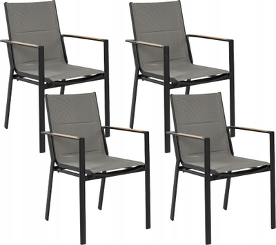 Set karrigesh kopshti Beliani BUSSETO, 4 copë, alumini, i zi