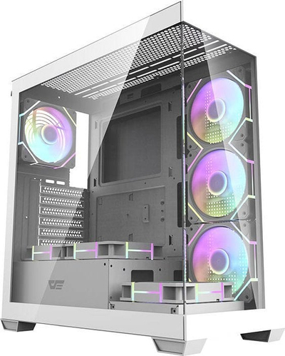 Kuti kompjuteri Darkflash DS900 ARGB, mid tower, xham i tejdukshëm, e bardhë