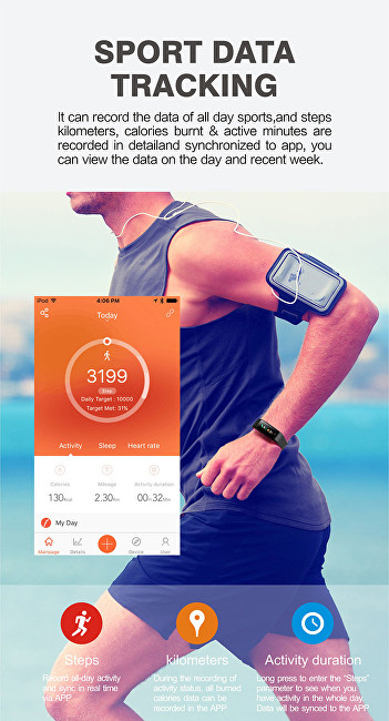 Matës akstiviteti VeryFit 115Plus Color, zi-gri