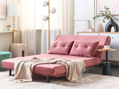 Set divani Beliani Vestfold Velvet, palosës, me 2 pjesë, rozë