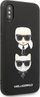 Kapak telefoni Karl Lagerfeld KLHCPXSAKICKCBK për iPhone X / XS, hardcase Saffiano Ikonik Karl dhe Choupette, i zi