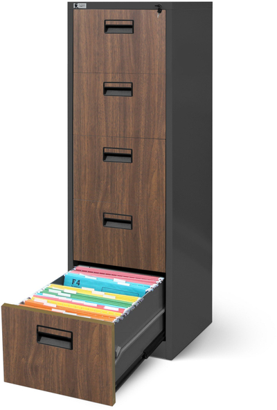 Kabinet metalik Sara V005, antracit, walnut