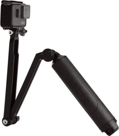 Selfie stick uji Telesin 3‑në‑1, 60 cm, rrotullim 360°, i zi