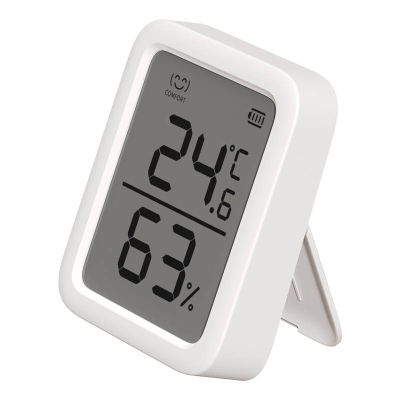Termometër dhe higrometër i brendshëm SwitchBot Thermometer Hygrometer Plus, ekran 3", Bluetooth, i bardhë