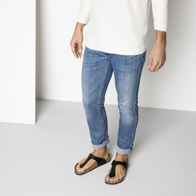 Чевли Birkenstock Gizeh W 43691, веганска микрофибра, ѓон од природна плута, црни