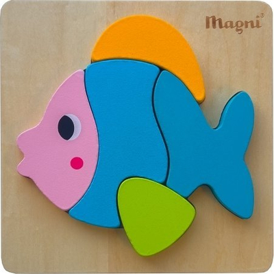 Puzzle druri Magni Fish, edukativ për kalamaj, shumëngjyrësh