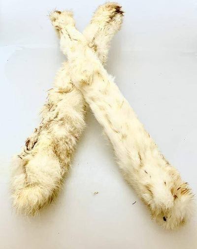 Lëkurë lepuri me gëzof Arami Rabbit, set 2 copë, natyrale