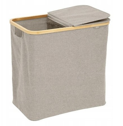 Shportë rrobash Tidy Box, 80L, e palosme, me dy ndarje, gri