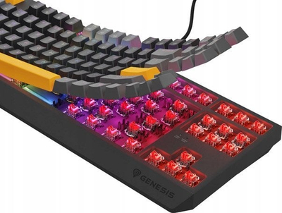 Tastierë mekanike Genesis Thor 230 TKL, Outemu Red, RGB, gri e zezë