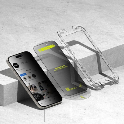 Xham mbrojtës Ringke Easy Slide për iPhone 16 Pro Max, Privacy, 2 copë, transparent