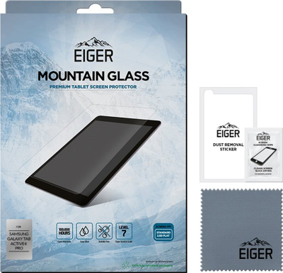 Mbrojtës ekrani Eiger Mountain Glass Clear, Galaxy Tab Active 4 Pro, xham i temperuar, transparent