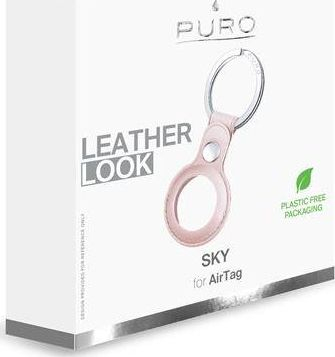 Kapëse Puro Sky për AirTag, pamje lëkure, rozë