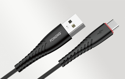 Kabllo USB në USB C Foneng X15, 2.4A, 1.2m, e zezë