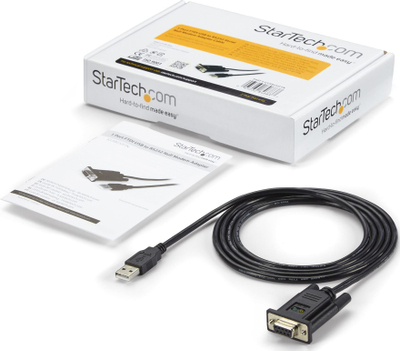 Kabllo adapter USB në Serial StarTech 1 port, RS232 DB9 Null Modem, 1.8m, e zezë