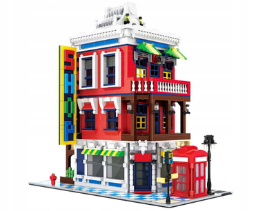 Lodër me blloqe ndërtimi Jokomisiada Blocks Corner Shop London ZA5748, blloqe për ndërtim, seri arkitekturë globale, shumëngjyrëshe