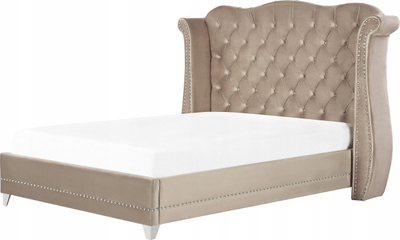 Krevet dopio Beliani Ayette, 180 x 200 cm, kadife, taupe