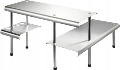 Rafte këndore kuzhine Maximex Massivo TRIO, 2 nivele, çelik inox, ngjyrë argjendi