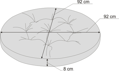 Jastëk kopshti Hobbygarden Stork Cushion Large, 92 cm, prej pëlhure ekolen, i zi