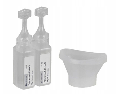 Set për shpëlarje sysh Zpo Eye Rinsing, solucion 0.9% NaCl, 2 ampula, transparent