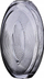 Vazo qelqi Mondex SERENITE, ovale, 26cm, transparente