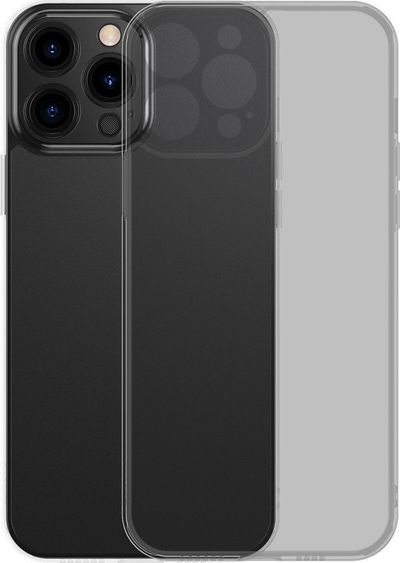 Mbulesë telefoni Baseus Frosted Glass, për iPhone 13 Pro Max, kornizë xheli TPU, e zezë