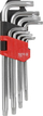 Set çelësa Yato T10-T50 (YT-0511), në formë L, 9 copë