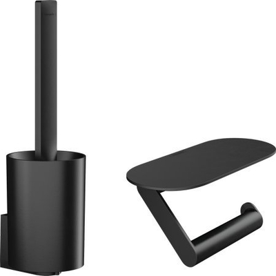 Set tualeti Hansgrohe 27969670, mbajtëse letre dhe furçë, e zezë mat