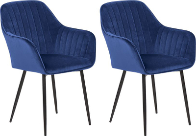Set karrigesh për ngrënie WELLSTON Velvet, 2 copë, metal, blu e errët