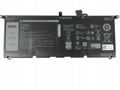 Bateri laptopi Dell 52Wh, 4 qeliza, Lithium Ion, e zezë