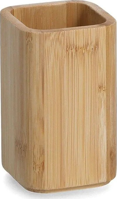 Gotë për furça dhëmbësh Zeller Present, bambu, 7x7x11.4cm, natyrale