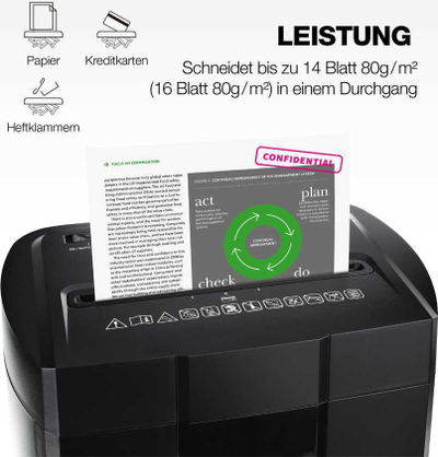 Shredder letre Peach PS500-70OP, 14 fletë, 18L, i zi
