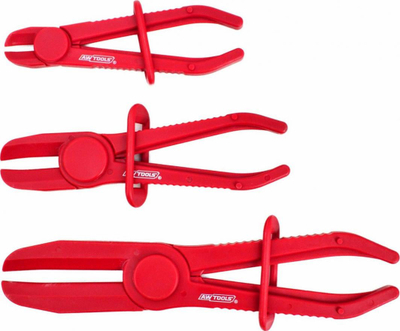Kapëse për gypa lëngu AWTools AW17270, set 3 copë, plastike, e kuqe