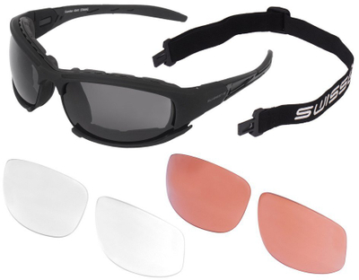 Syze balistike 3M Swiss Eye Guardian, me 3 lente, set, të zeza