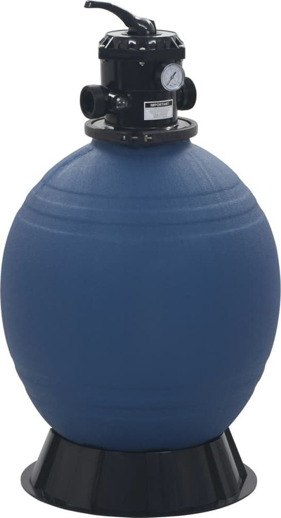 Filtër rëre për pishinë VidaXL, diametër 560 mm, valvul 6 pozicione, blu