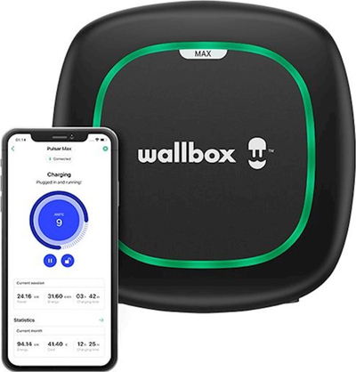 Karikues muri për makina elektrike Wallbox Pulsar Max, 7.4 kW AC, kabllo 5 m Type 2, i zi