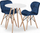 Set tavoline LEOBERT Todi 60cm me 2 karrige Lago, 60x60x75cm, e bardhë me blu navy