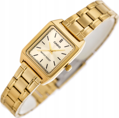 Ora dore Casio LTP V007G 9E, quartz, që s’e ha uji, ngjyrë ari