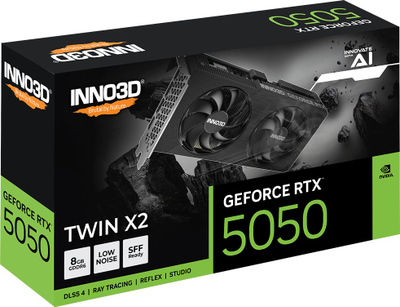Kartë grafike Inno3D GeForce RTX 5050 Twin X2, 8GB GDDR6, PCI Express, e zezë