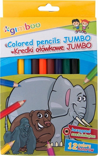 Lapsa me ngjyra Gimboo Jumbo, 12 copë, formë gjashtëkëndëshe, shumëngjyrëshe