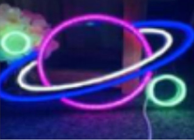 Lampë dekorative Actis ACS Neon Planet LED, 70lm, shumëngjyrëshe