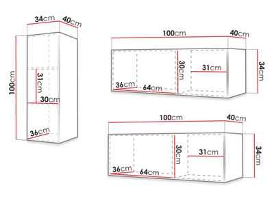Set mobilie WALDI RIFLO SLIM 6, bardhë