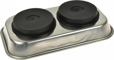 Tabaka magnetike drejtkëndore GEKO, 240x140mm, krom, me gomë