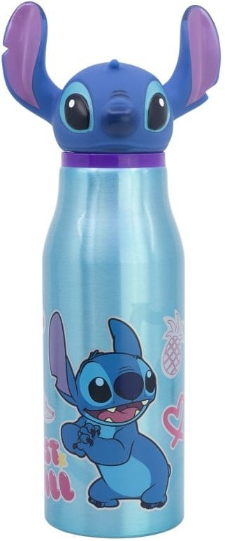 Shishe alumini për kalamaj Stitch Drawing, 690 ml, figurë 3D, shumëngjyrëshe