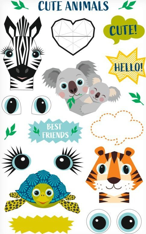 Stickerë Herlitz Cute Animals, film plastik, shumëngjyrësh, FSC