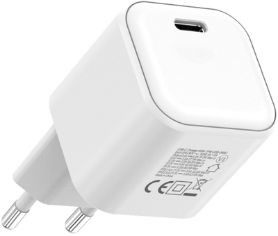Karikues muri Techly Fast USB C, 65W GaN, Power Delivery 3.0, i bardhë